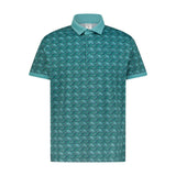 Aguila Golf Moderno Dewdrop Teal Printed Polo Shirt