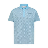 Aguila Golf Moderno Sky Blue Micro-Dot Printed Performance Polo Shirt