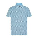 Aguila Golf Moderno Sky Blue Micro-Dot Printed Performance Polo Shirt