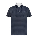 Aguila Golf Moderno Navy Golf Cart Micro-Print Polo Shirt