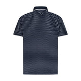 Aguila Golf Moderno Navy Golf Cart Micro-Print Polo Shirt