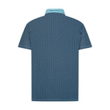 Aguila Golf Moderno Teal Wave Micro-Print Polo Shirt
