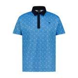 Aguila Golf Moderno Sky Blue Golf Tee Micro-Print Polo Shirt