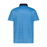 Aguila Golf Moderno Sky Blue Golf Tee Micro-Print Polo Shirt