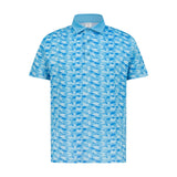 Aguila Golf Moderno Sky Blue Golf Cart Camo Printed Polo Shirt