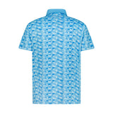 Aguila Golf Moderno Sky Blue Golf Cart Camo Printed Polo Shirt