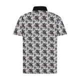 Aguila Golf Moderno Black Golf Cart Camo Printed Performance Polo Shirt