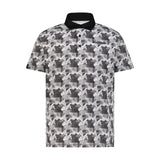 Aguila Golf Moderno Black Golf Cart Camo Printed Performance Polo Shirt