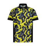 Neon Yellow Geometric Boy's Golf Polo
