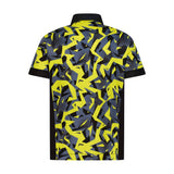 Neon Yellow Geometric Boy's Golf Polo