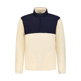 Aguila Golf Men's Cream and Navy Quilted Fleece Zip-Neck Outerwear