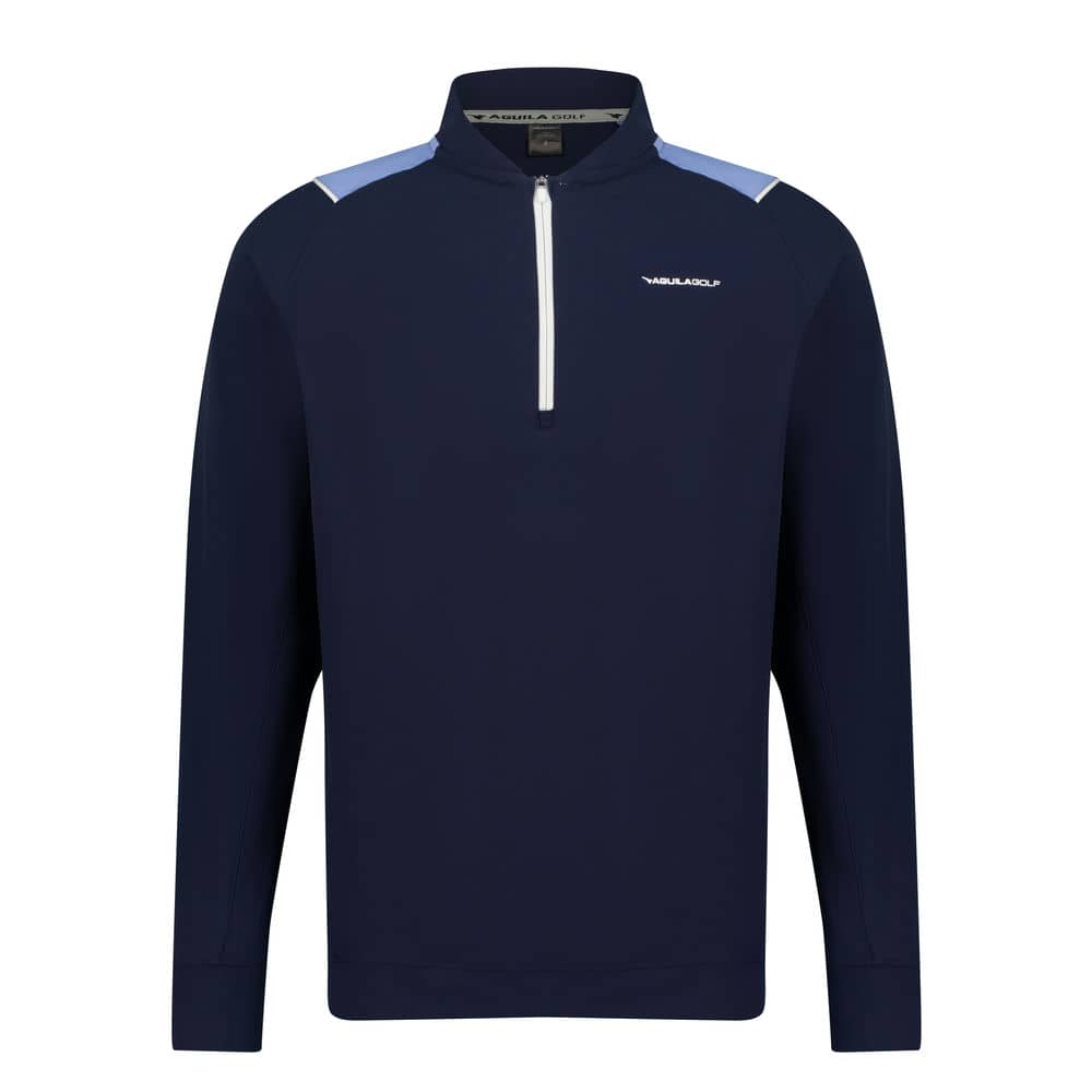 Aguila Golf Men's Pullover – Navy Blue Half-Zip Long-Sleeve Fit