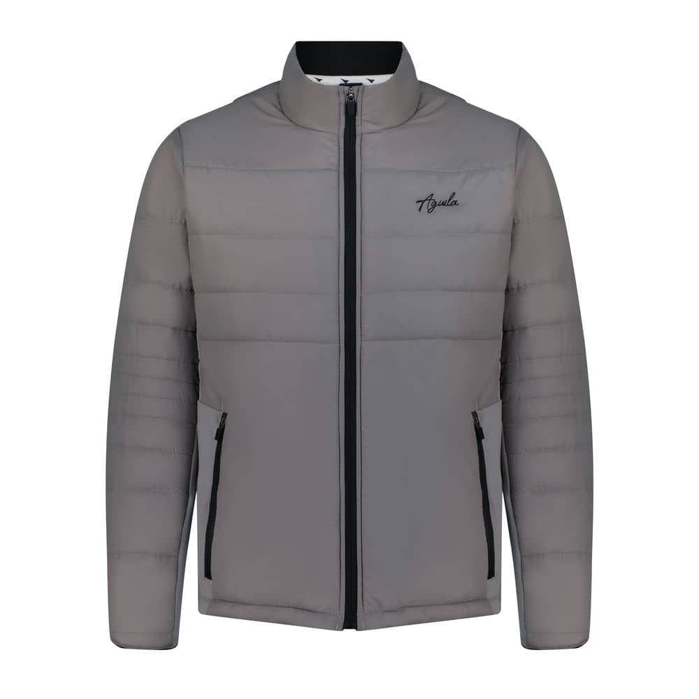 Aguila Golf Padded Jacket – Light Gray Full-Zip Performance Fit
