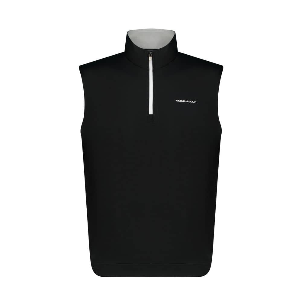Aguila Golf Quarter-Zip Sleeveless Vest – Black Performance Fit

