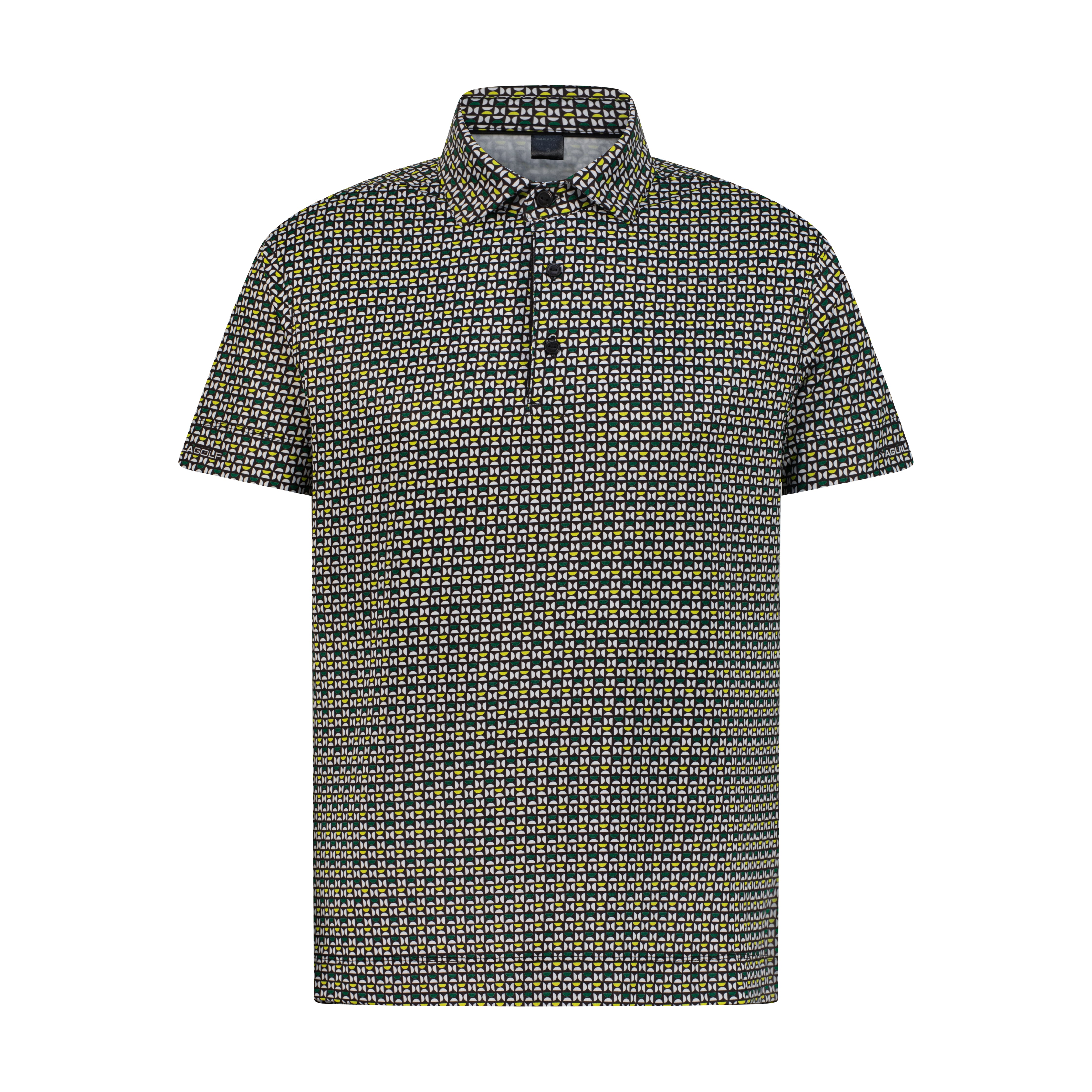 AGUILA GOLF men’s moisture-wicking golf polo shirt with UV protection and geometric design