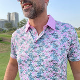Moderno Vibrant Blooms Men’s Golf Polo